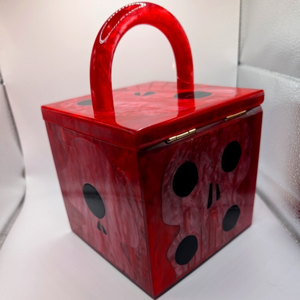 NWT Harvey's Lucite Oogie Boogie Dice purse. Disney Nightmare Before Christmas.